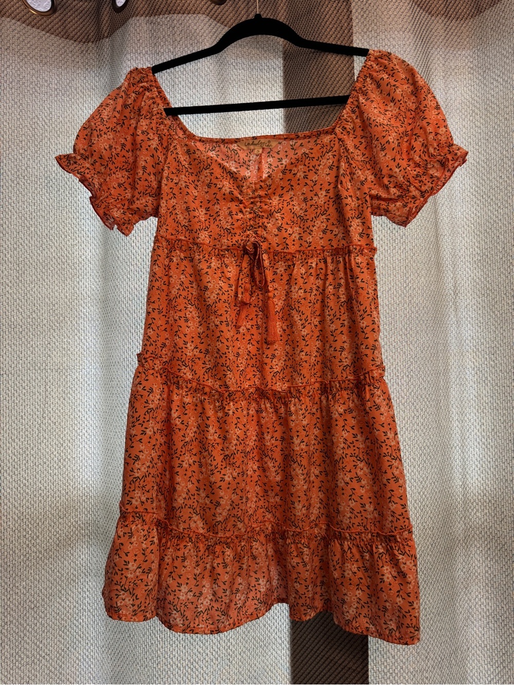 Coral Pink Floral Mini Dress